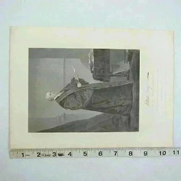 Art Print John Jay Portrait America 1st Chief Justice Supreme Court Antique 1862 - Picture 5 of 12